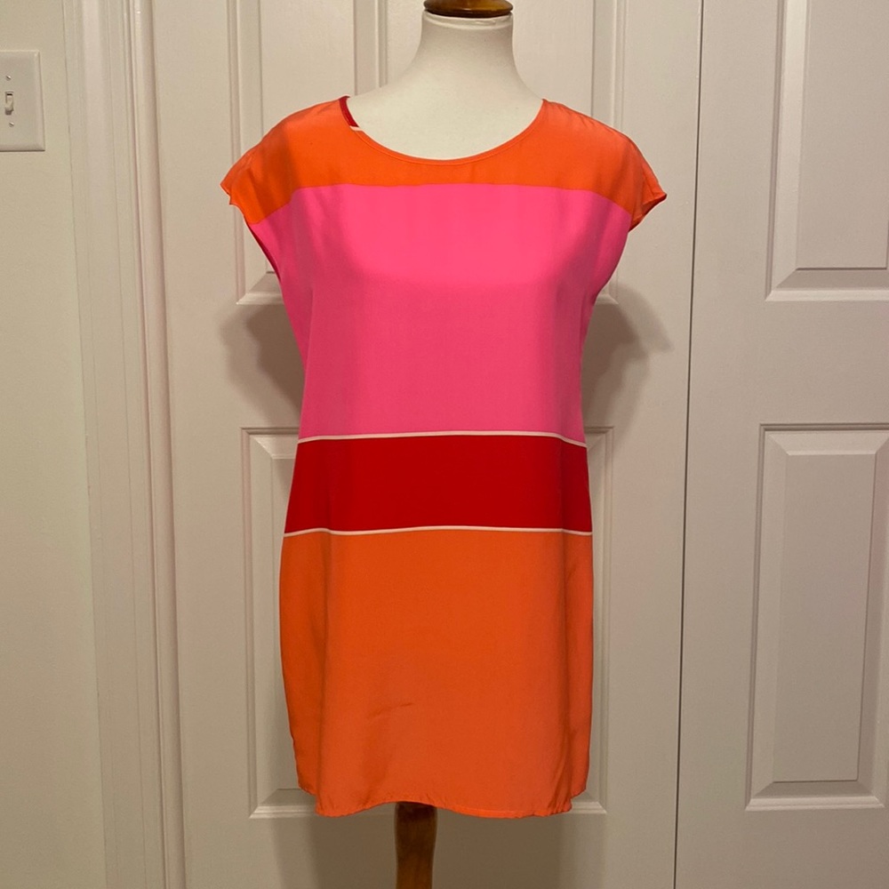 Amanda Uprichard Silk Colorblock Dress